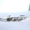 Sugarcane Sterling Silver Cuff Bangle Bracelet - Nickel-Free Hypoallergenic