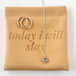 Tan Leatherette Jewelry Pouch with Motivational Quote - Today I Will Slay