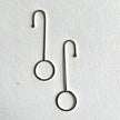 Unique Geometric Match Stick and Circle Argentium Silver Statement Earrings