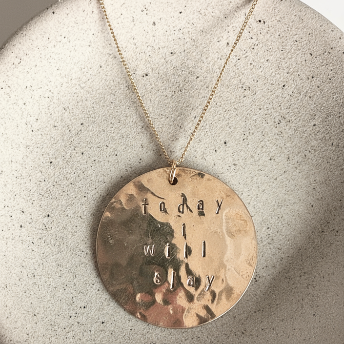 Today I Will Slay Silver or Gold Necklace - Nickel Free - Personalized Jewelry