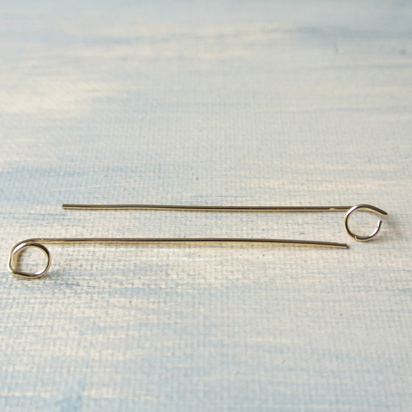 14kt Gold Filled Threader Circle Stick Dangle Earrings - 2.5