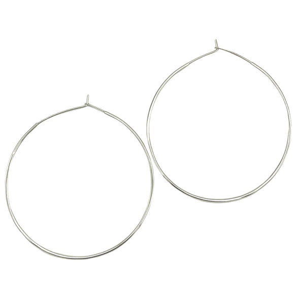 Shawny - Sterling Silver Classic Large Hoop Earrings - The Pink Locket