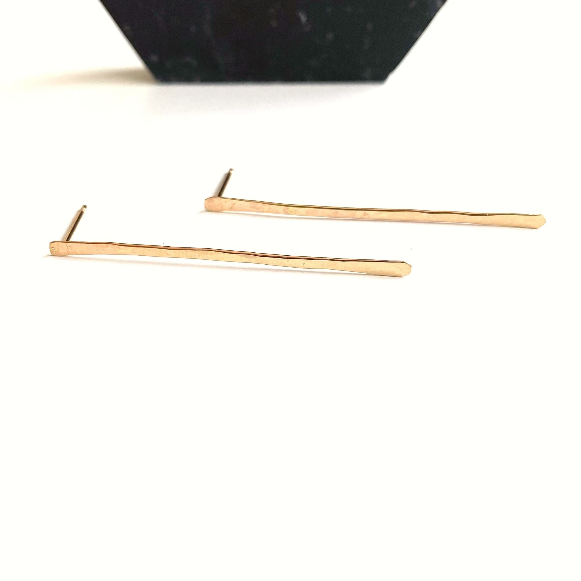 Erika - Match Stick 14kt Gold Dangle Stud Earrings