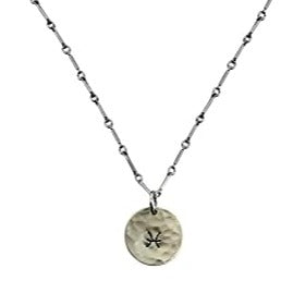 Pisces Zodiac Argentium Silver Necklace Straight Bar and Link Chain | Nickel Free - The Pink Locket