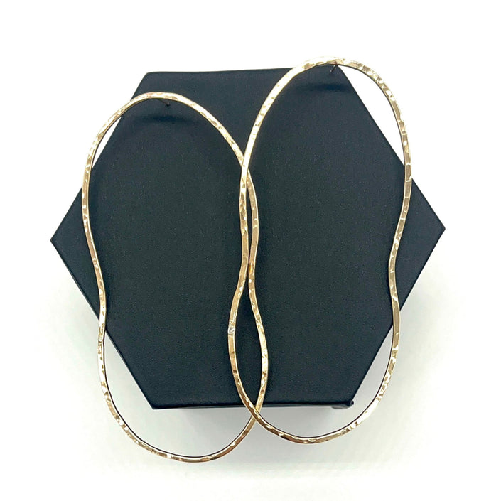 Sculpted Gold Wave Hoops