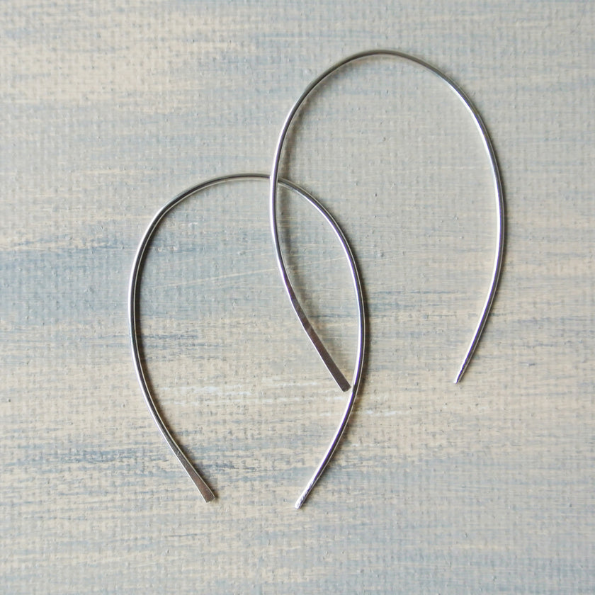 Silver Open Hoop Medium Earrings - The Pink Locket