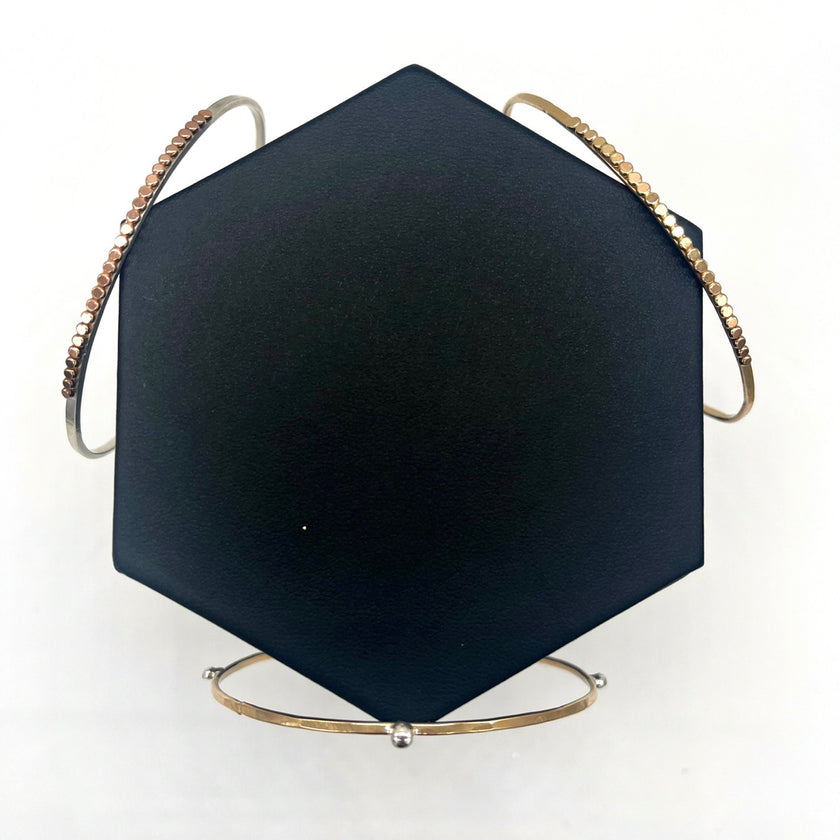 14kt Rose Gold-Filled Beaded Bangle Bracelet - Argentium Silver - Nickel Free