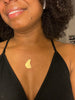 Barbados Island Plate Necklace - Brass Pendant - 14kt Gold-Filled Chain 18