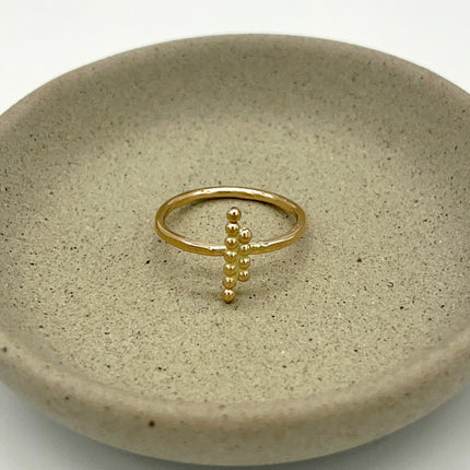 Beaded Bar 14kt Gold-Filled Stacking Ring