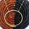 Oval Beaded Bar Necklace – Geometric – 14kt Gold-Filled – 14in chain