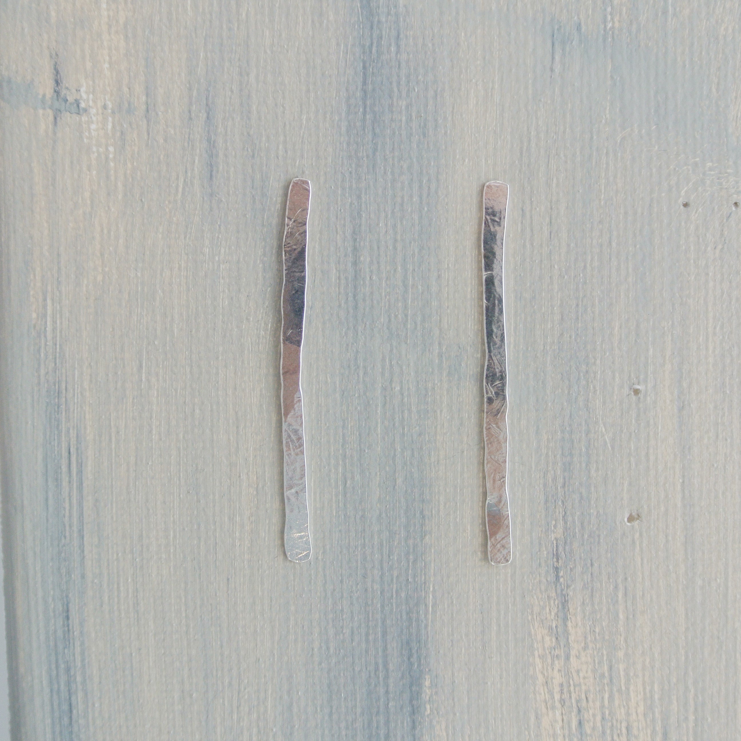 Erika - Match Stick Sterling Silver Dangle Stud Earrings