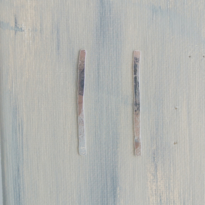 Erika - Match Stick Sterling Silver Dangle Stud Earrings