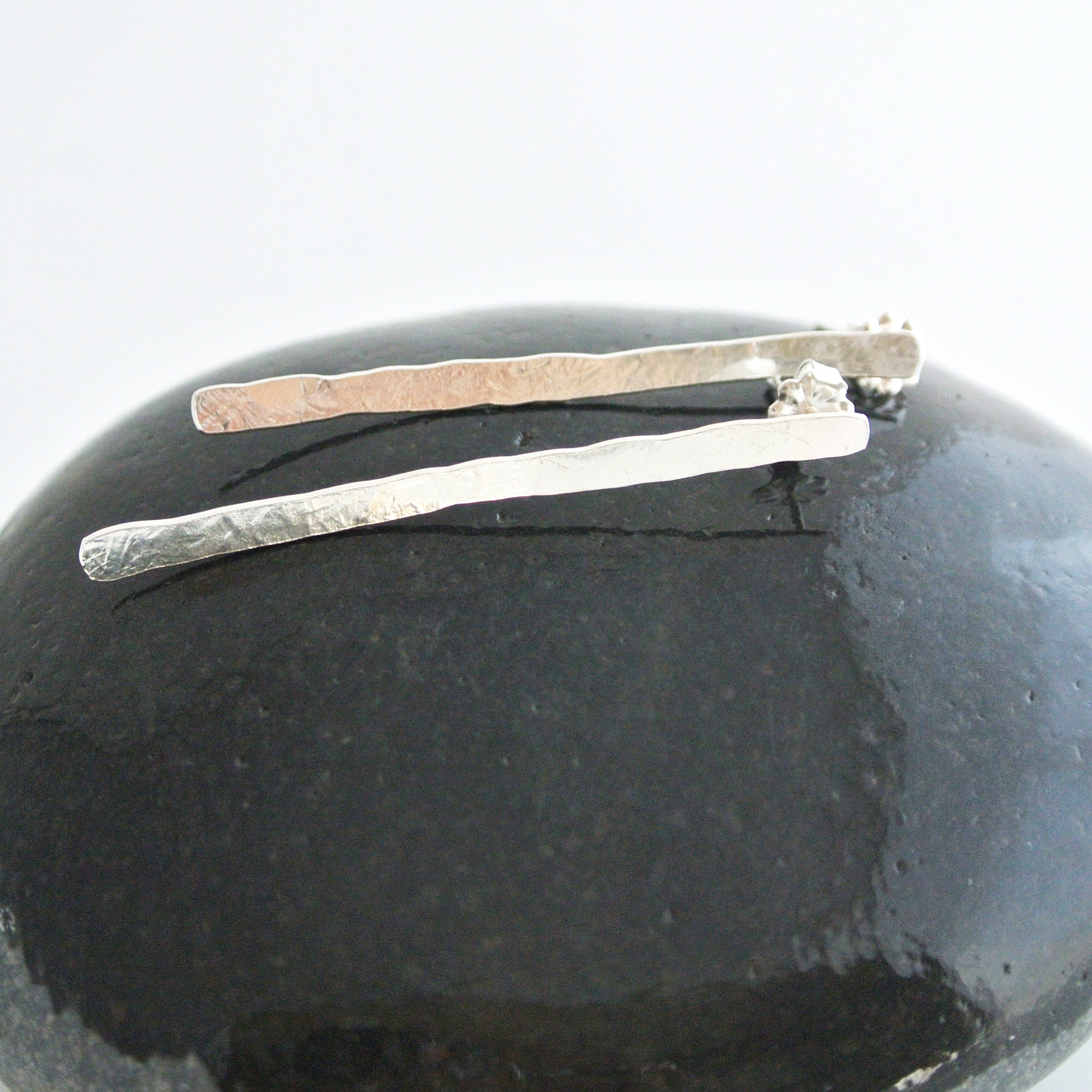 Erika - Match Stick Sterling Silver Dangle Stud Earrings