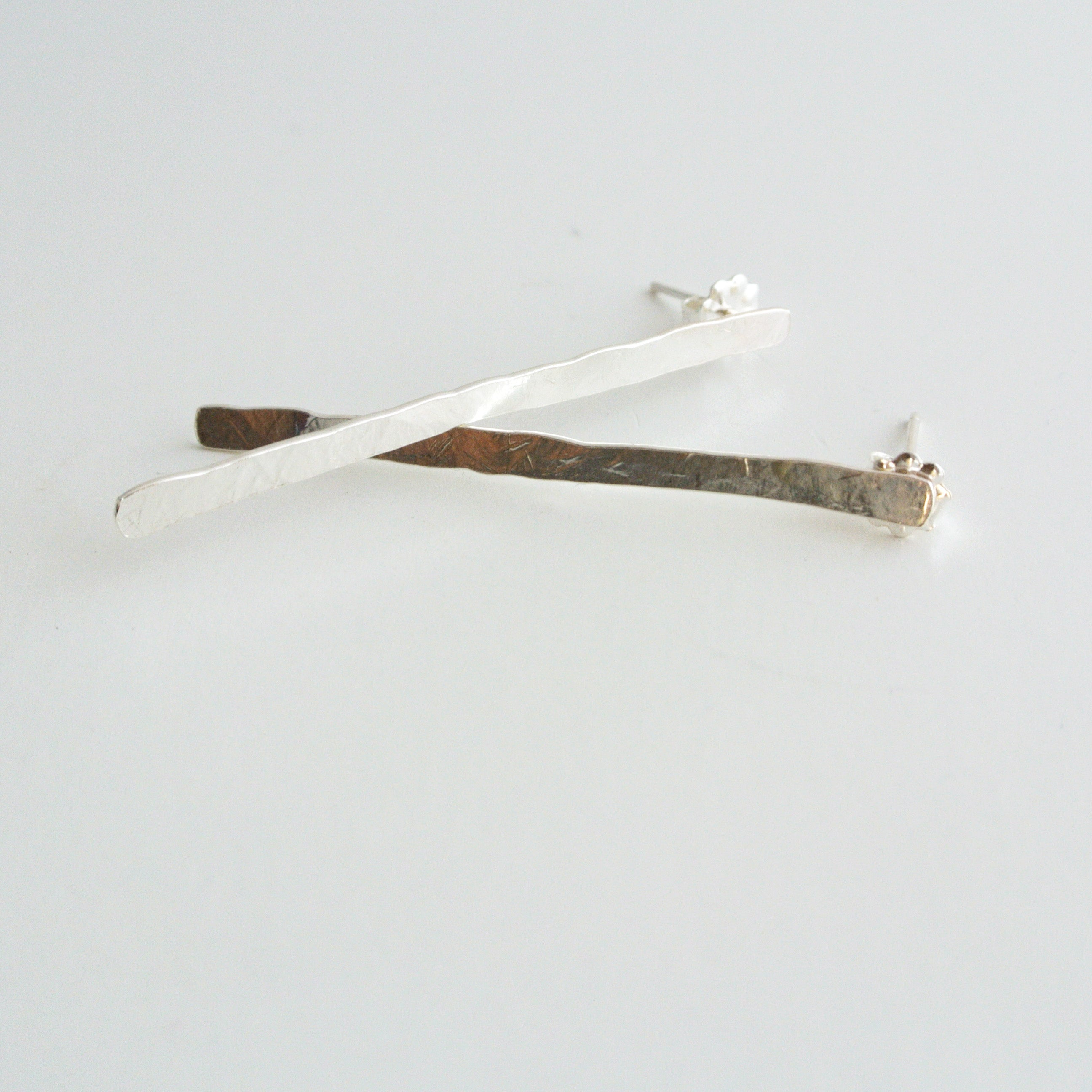 Erika - Match Stick Sterling Silver Dangle Stud Earrings