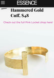Marlene - Hammered Gold Cuff - T Bracelet