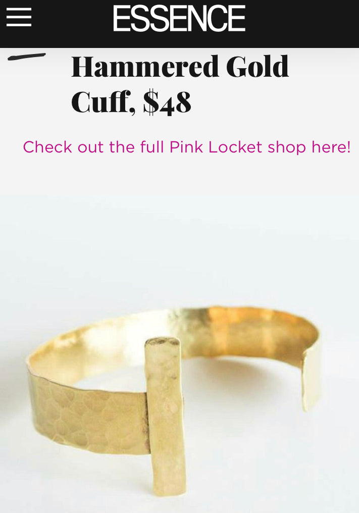 Marlene - Hammered Gold Cuff - T Bracelet