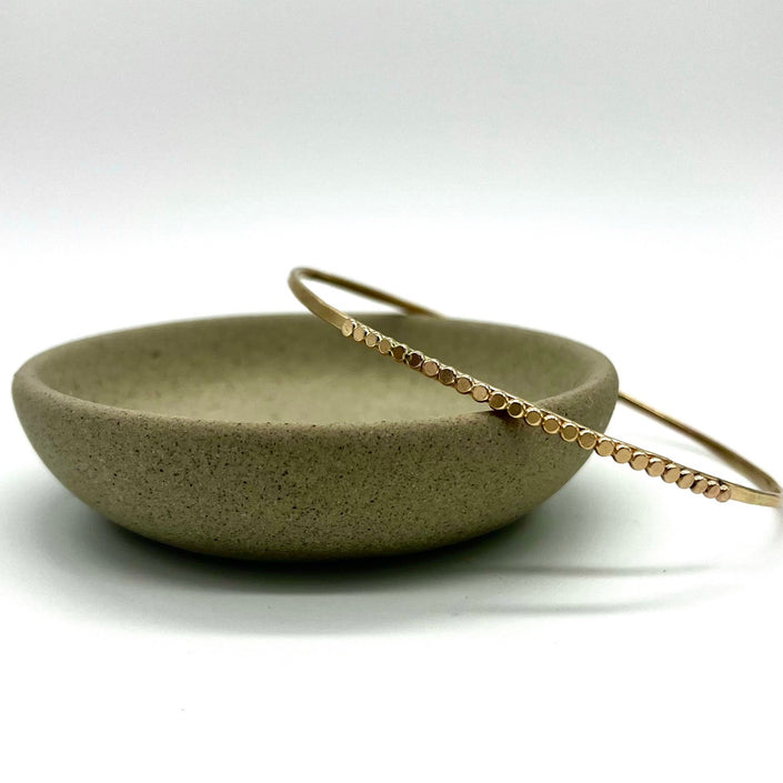SAMPLE SALE 14kt Gold-Filled Beaded Bangle - The Pink Locket