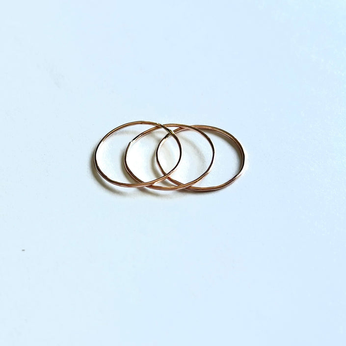 14kt Rose Gold Hammered Stacking Band Ring