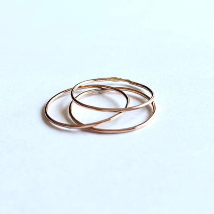 14kt Rose Gold Hammered Stacking Band Ring