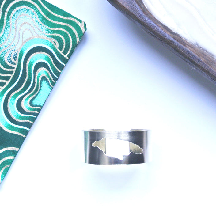 Jamaica Gold Brass Statement Cuff Bracelet