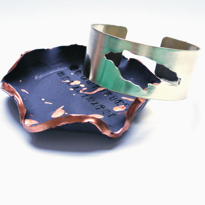 Jamaica Gold Brass Statement Cuff Bracelet