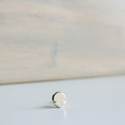 Men's Argentium Silver Stud Post Earring 7mm wide - The Pink Locket