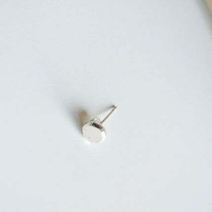 Men's Argentium Silver Stud Post Earring 7mm wide - The Pink Locket