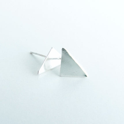 Rikkia - Sterling Silver Triangle Stud Earrings - The Pink Locket