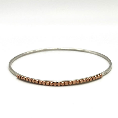 14kt Rose Gold-Filled Beaded Bangle Bracelet - Argentium Silver - Nickel Free