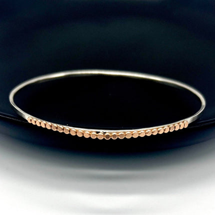 RoseGoldandSilverBeadedBangle3