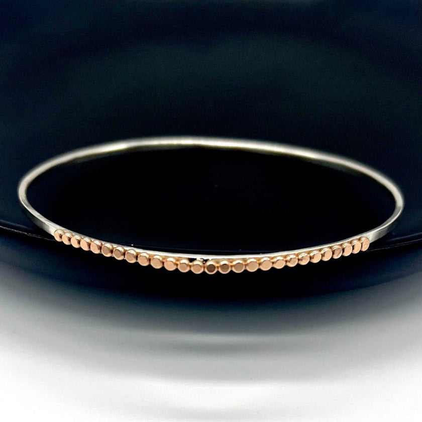 RoseGoldandSilverBeadedBangle3