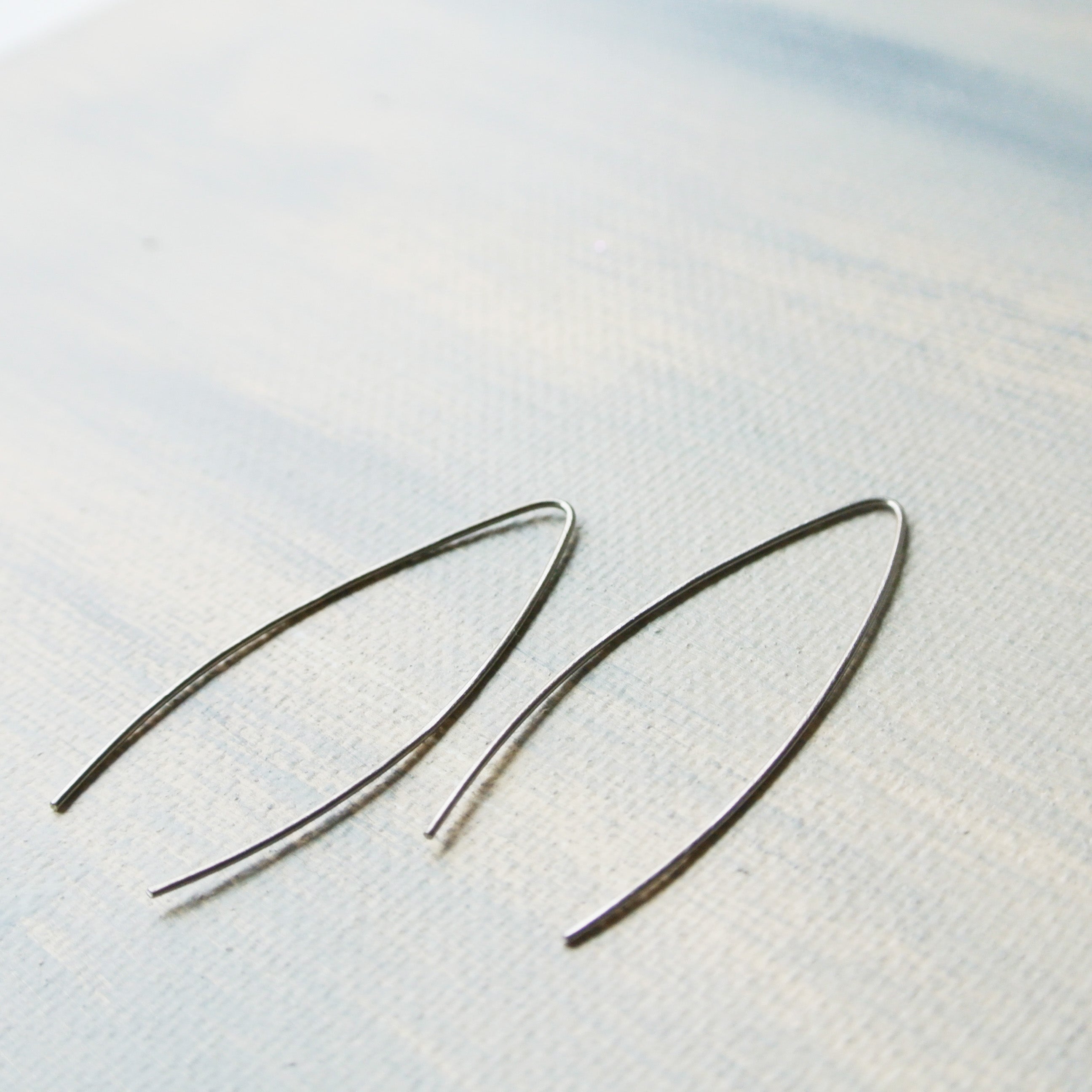 Titanium Tear Shape Dangle Earrings - 2 inches long