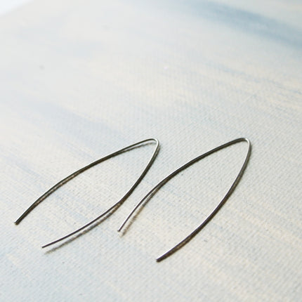 Titanium Tear Shape Dangle Earrings - 2 inches long