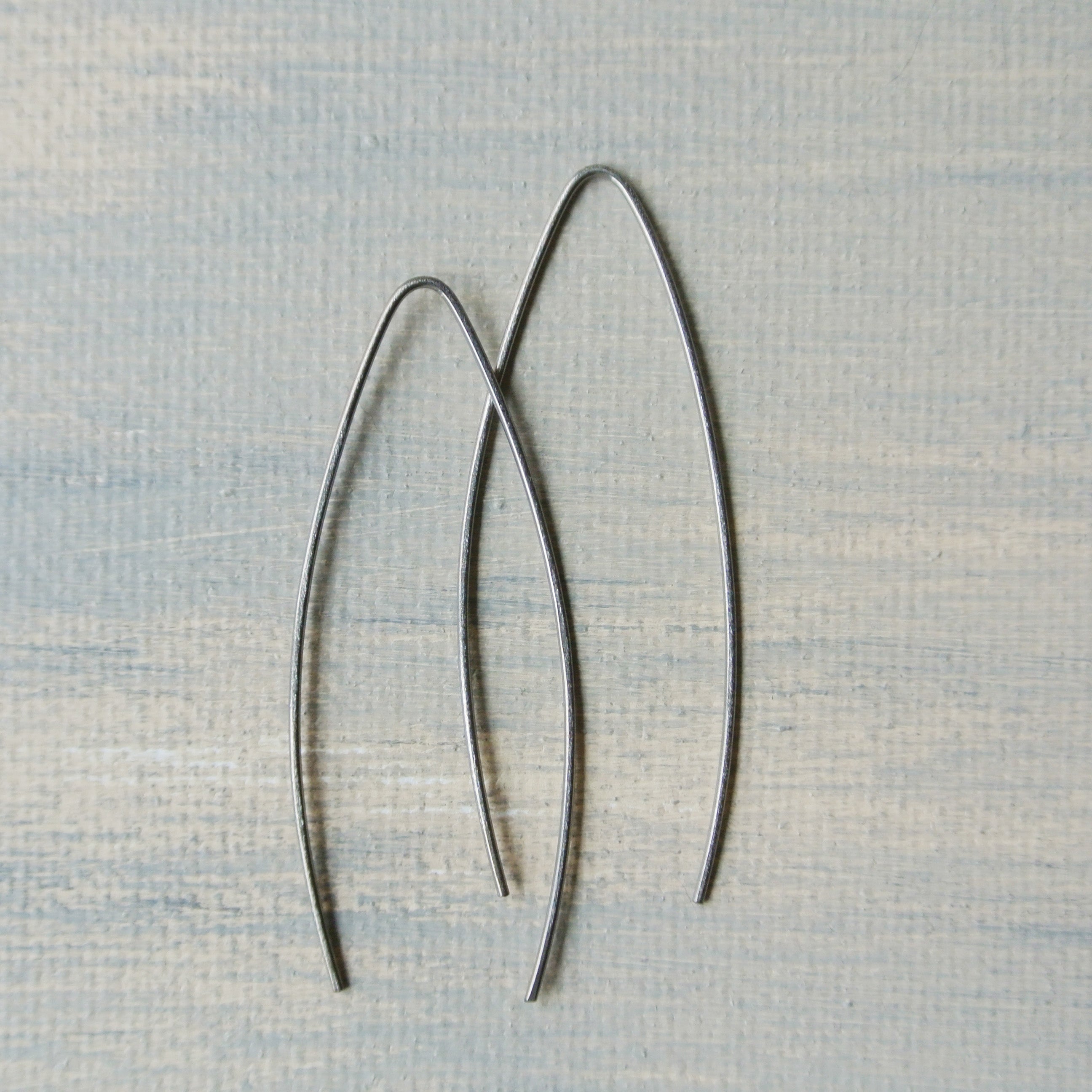 Titanium Tear Shape Dangle Earrings - 2 inches long